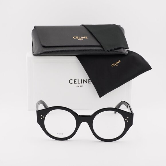 Celine CL50123I 001 Round Eyeglasses 48mm – Shiny black - Picture 3 of 10